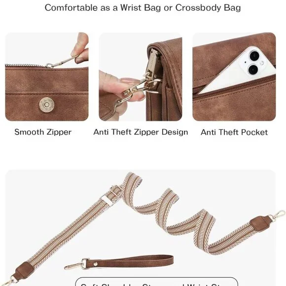 Small Vegan Leather Crossbody Bag with Multiple Carry Options for Women - Picture 6 of 6